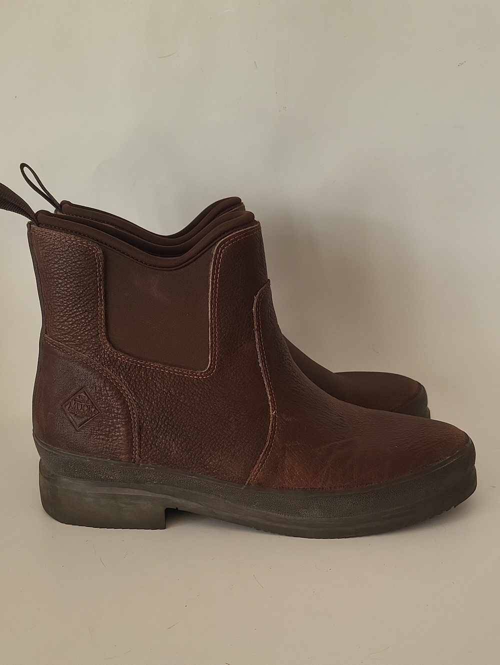Muck Boot Co. Men's Chore Farm Leather Chelsea Waterproof Boots Brown Size 12